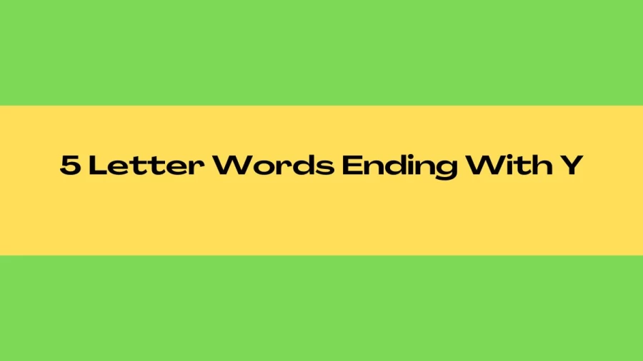 5 Letter Words Ending With Y, List of 5 Letter Words Ending With Y