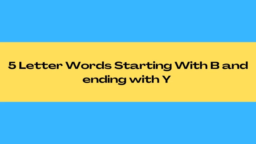 5 Letter Words Starting With B and ending with Y, List Of 5 Letter Words Starting With B and ending with Y