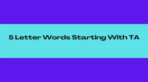 5 Letter Words Starting With TA, List of 5 Letter Words Starting With TA