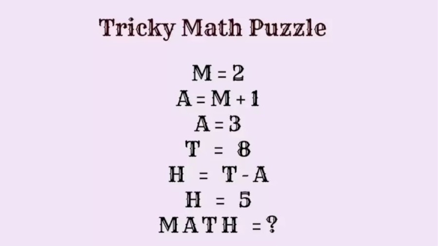 Brain Teaser: Find The Value Of MATH Using The Clues