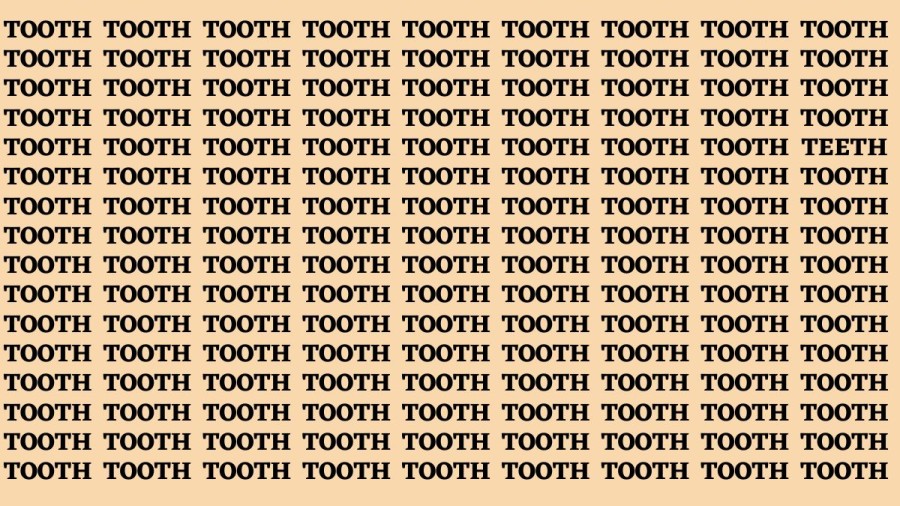 Brain Teaser: If You Have Eagle Eyes Find Teeth Among Tooth in 20 Secs?