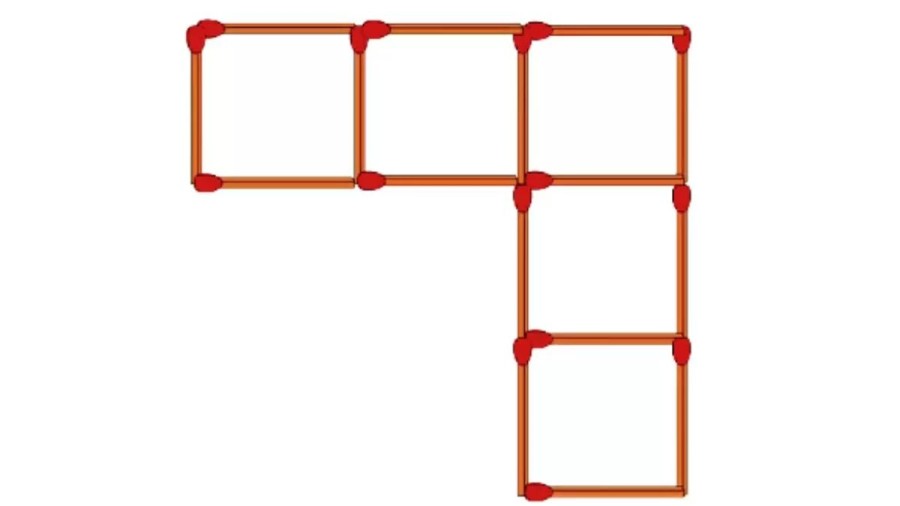 Brain Teaser: Move 2 Sticks To Form 4 Equal Squares || Matchstick Puzzles