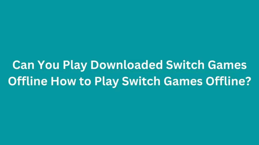 Can You Play Downloaded Switch Games Offline How to Play Switch Games Offline?