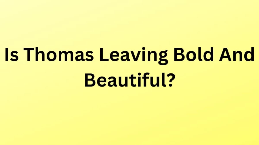 Is Thomas Leaving Bold And Beautiful? Know More Details About What Happened To Thomas On Bold And Beautiful?