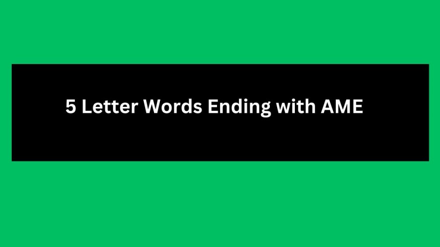 5 Letter Words Ending with AME, List Of 5 Letter Words Ending with AME