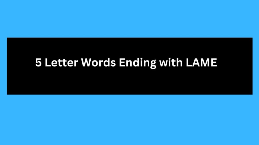 5 Letter Words Ending with LAME, List Of 5 Letter Words Ending with LAME