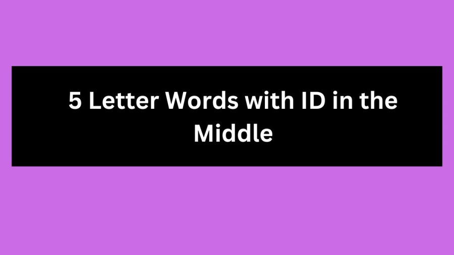 5 Letter Words with ID in the Middle - Wordle Hint