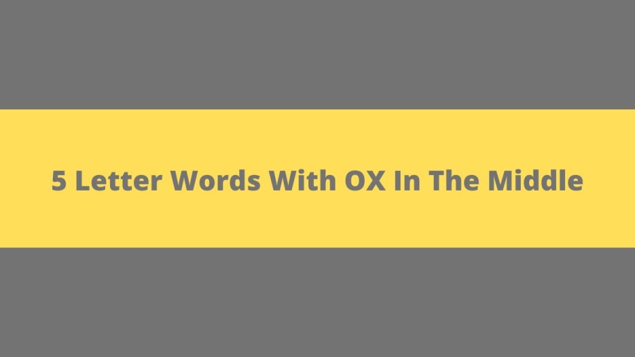 5 Letter Words With OX In The Middle, List Of 5 Letter Words With OX In The Middle