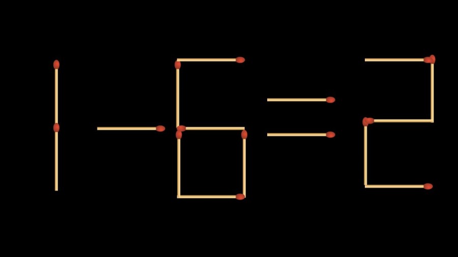 Brain Teaser: 1-6=2 Fix the equation by moving 1 stick | Matchstick Puzzle