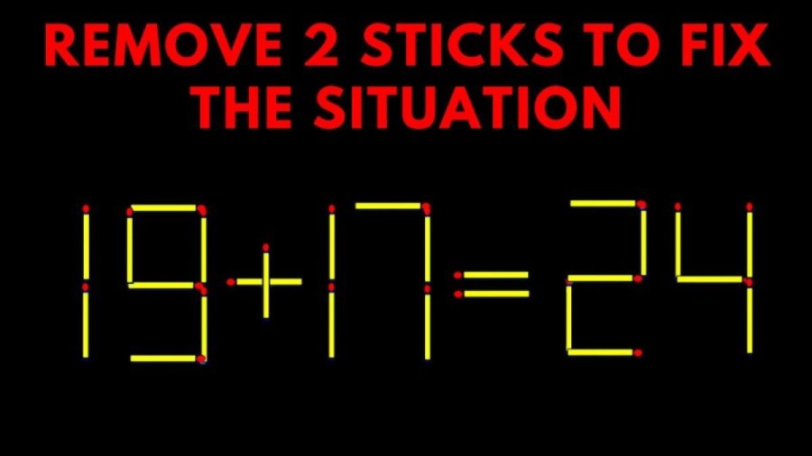 Brain Teaser: 19+17=20 Remove 2 Sticks to Fix the Situation | Matchstick Puzzle