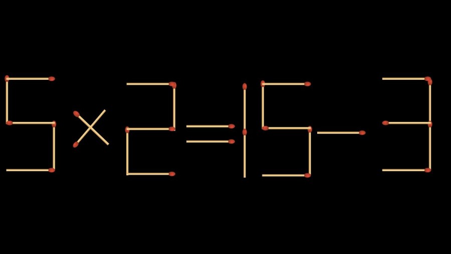 Brain Teaser: 5x2=15-3 Fix the equation by moving 1 stick | Matchstick Puzzle