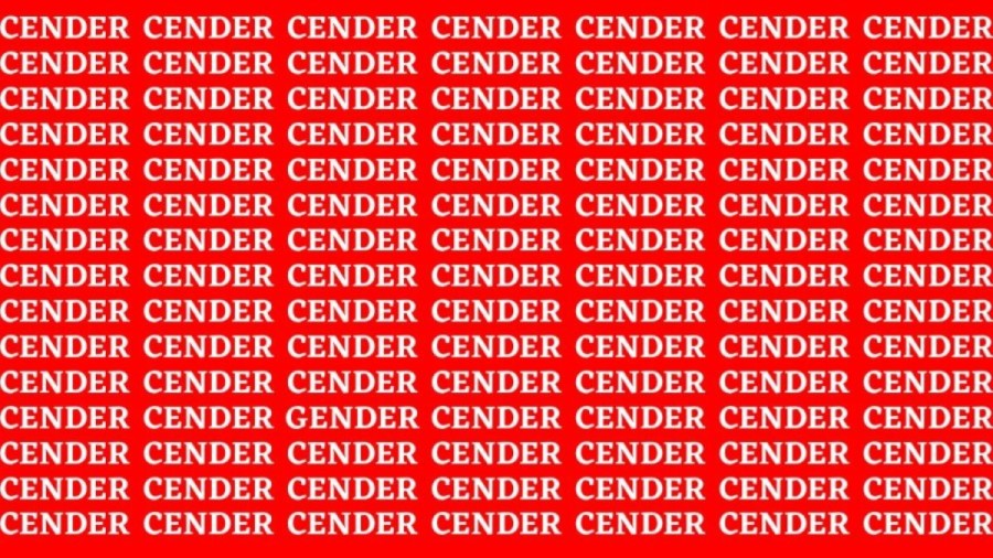 Brain Teaser: If you have Eagle Eyes Find the Word Gender in 13 Secs