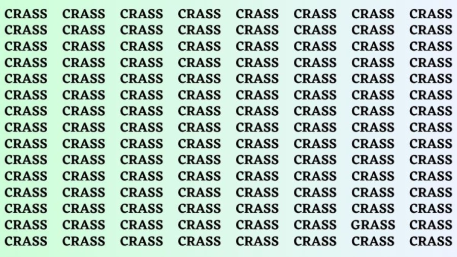 Brain Teaser: If you have Eagle Eyes Find the Word Grass in 15 secs