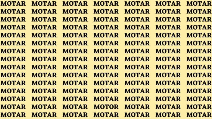 Brain Teaser: If you have Eagle Eyes Find the Word Motor in 13 Secs