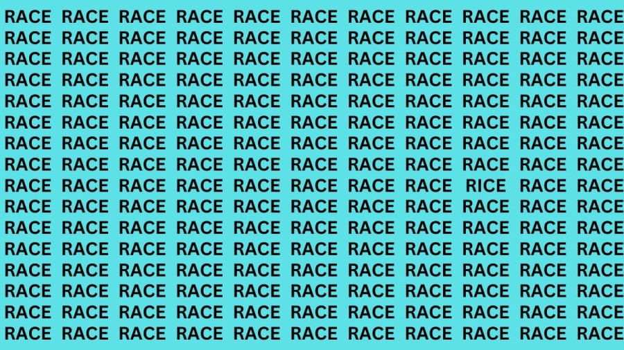 Brain Teaser: If you have Eagle Eyes Find the word Rice among Race in 13 Secs