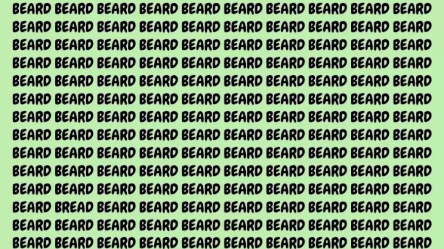 Brain Teaser: If you have Hawk Eyes find Bread among Beard in 20 secs