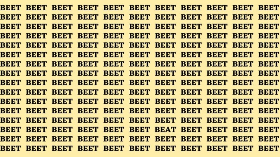 Brain Teaser: If you have Hawk Eyes find the word Beat among Beet In 15 secs