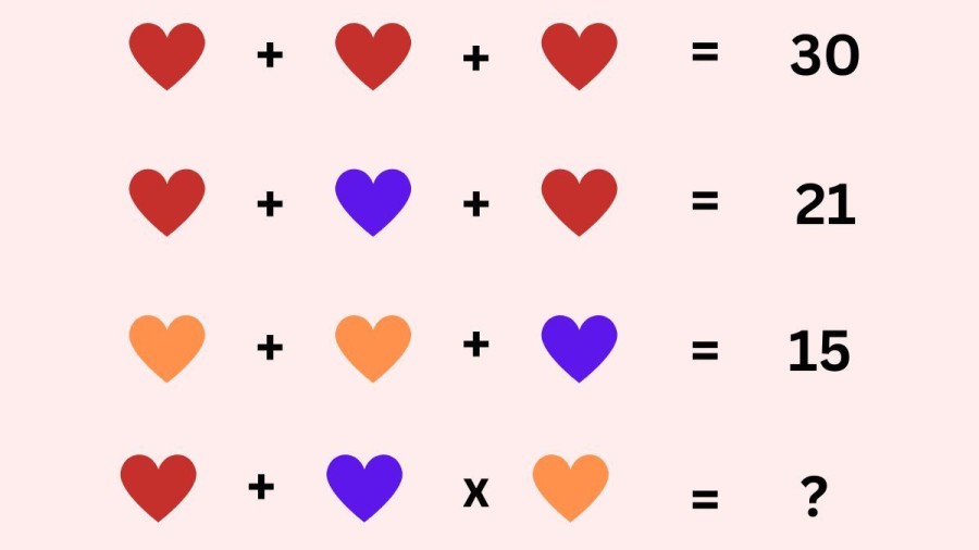 Brain Teaser: Solve and find the value of the Hearts