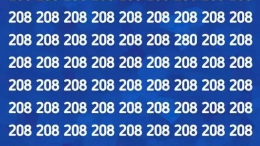 Brain Test: Can you find the Number 280 among 208 in 12 seconds?