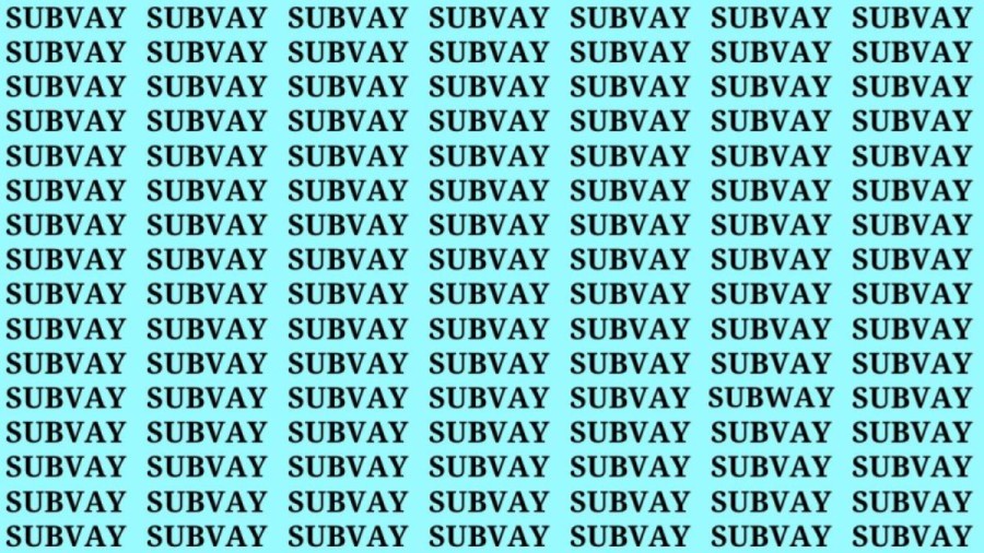 Brain Test: If you have Hawk Eyes find the word Subway in 18 secs