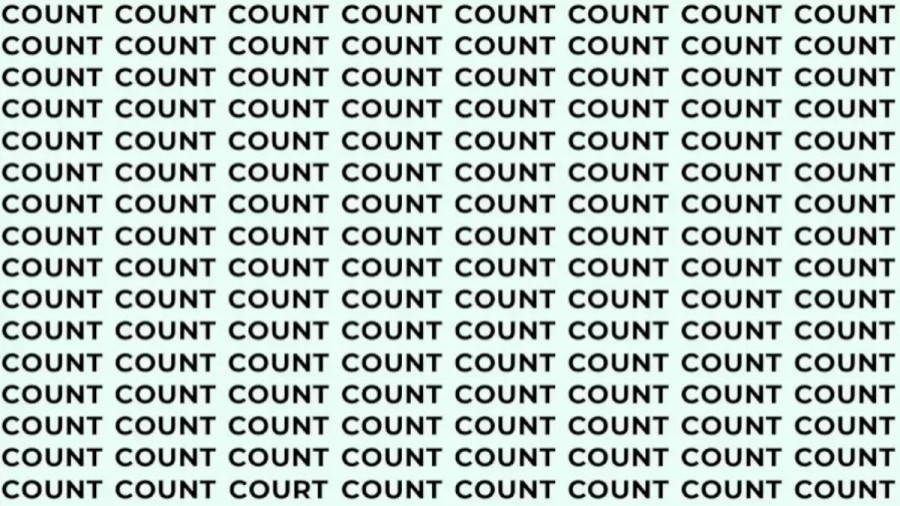 Optical Illusion Brain Test: If You Have Sharp Eyes Find The Word Court Among Count In 14 Secs