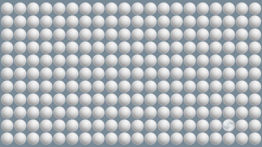 Optical Illusion Challenge: Can you identify the Moon among the Golf Balls within 10 Seconds?