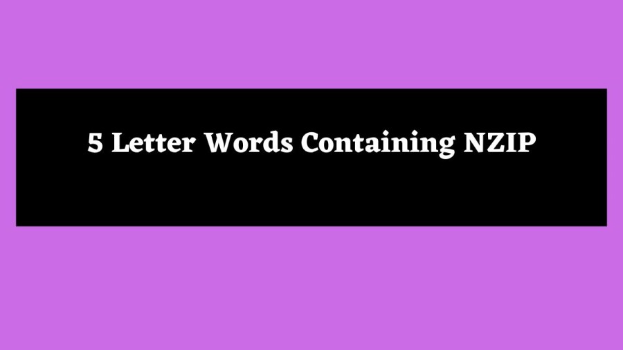 5 Letter Words Containing NZIP- Wordle Hint