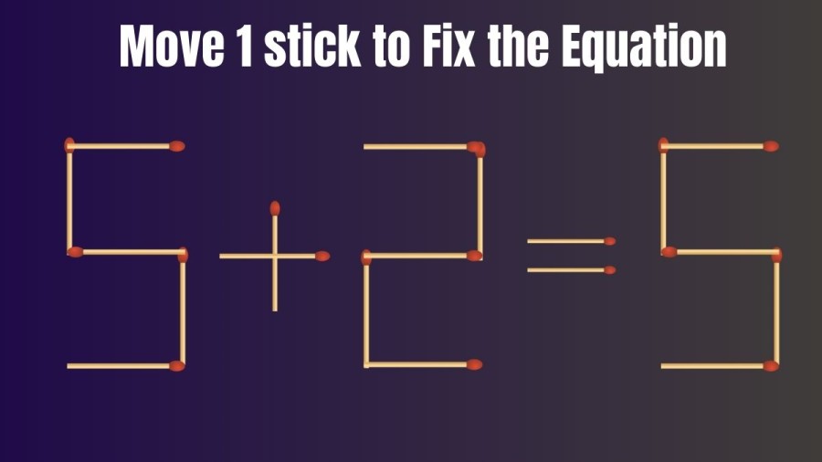 Brain Teaser: Can you Move 1 Stick to Fix the Equation in 20 Seconds?