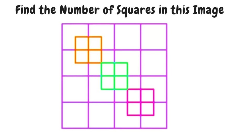 Brain Teaser Eye Test: Find the Number of Squares in this Image