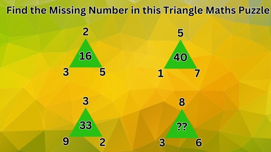 Brain Teaser: Find the Missing Number in this Triangle Maths Puzzle