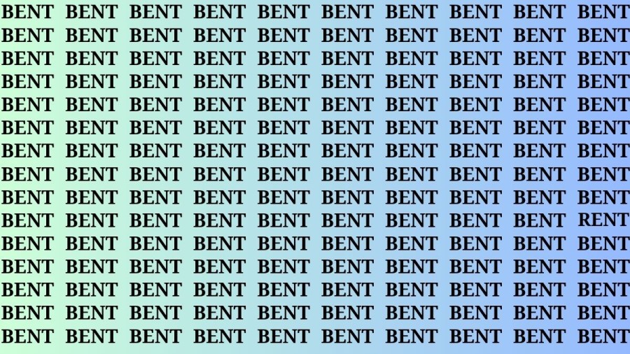 Brain Teaser: If you have Hawk Eyes Find the Word Rent among Bent in 15 Secs