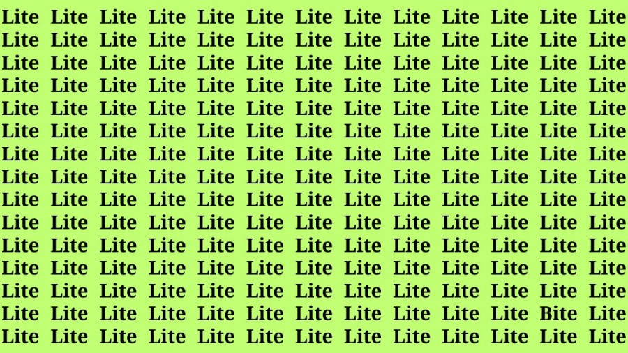 Brain Teaser: If you have Sharp Eyes Find the Word Bite among Lite in 15 Secs