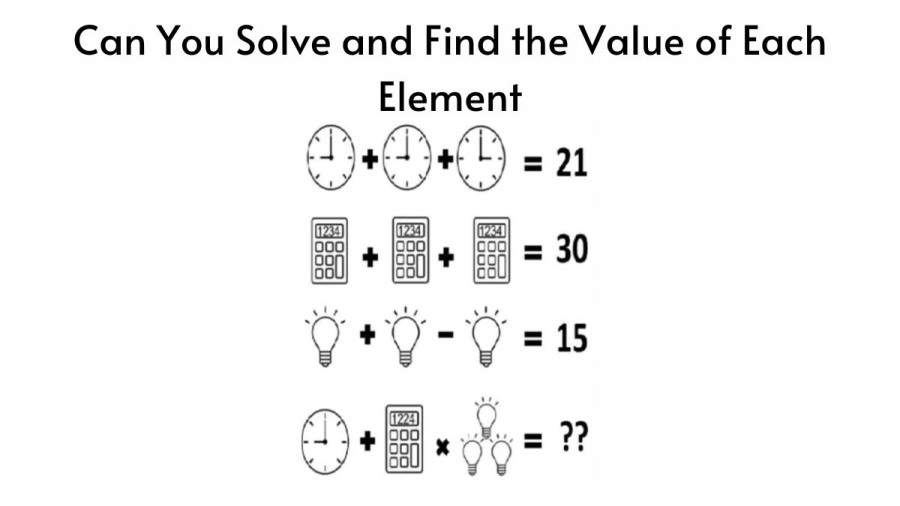 Brain Teaser IQ Test: Can You Solve and Find the Value of Each Element