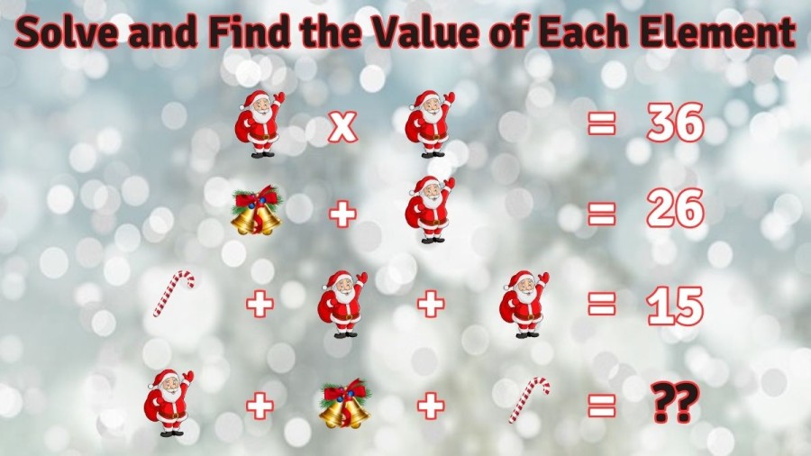 Brain Teaser IQ Test: Solve and Find the Value of Each Element