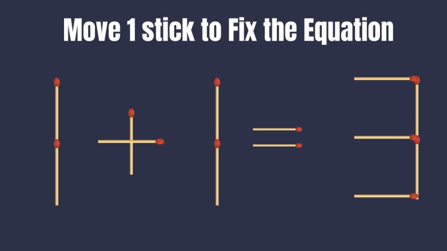 Brain Teaser: Move 1 Matchstick to Fix this Equation in 20 Secs I Matchstick puzzle