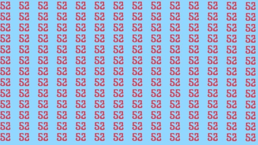 Brain Test: Can you find the number 55 among 52 in 10 seconds?