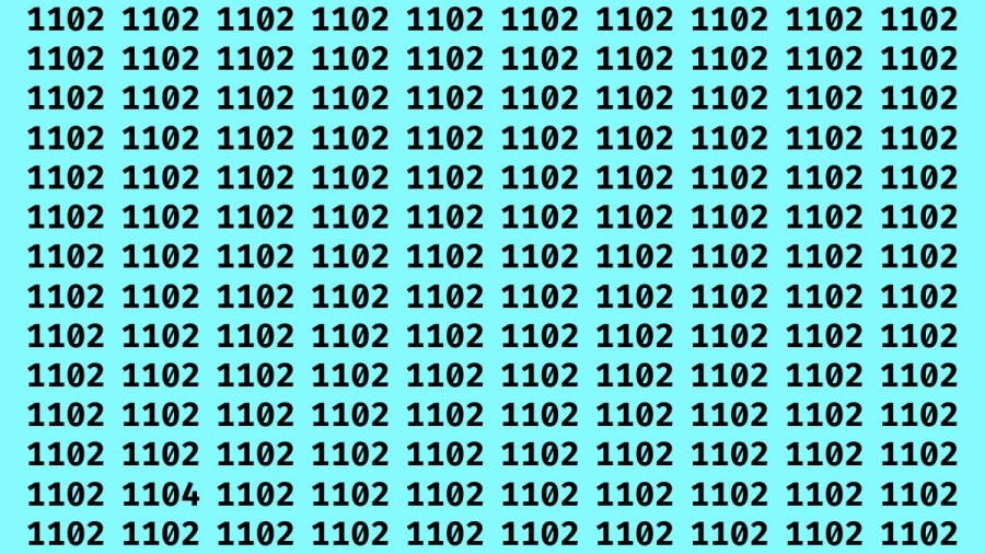 Brain Test: If you have Eagle Eyes Find the Number 1104 among 1102 in 15 Secs