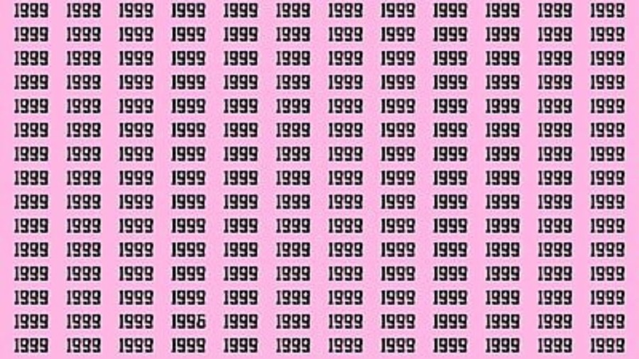 Brain Test: If you have Eagle Eyes Find the Number 1996 among 1999 in 15 Secs