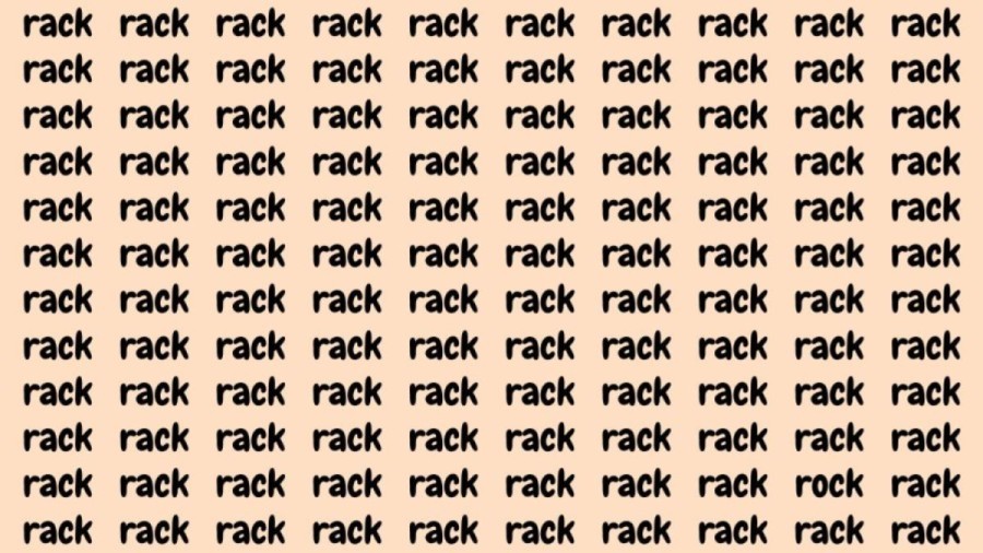 Brain Test: If you have Eagle Eyes find the Word Rock among Rack in 20 Secs