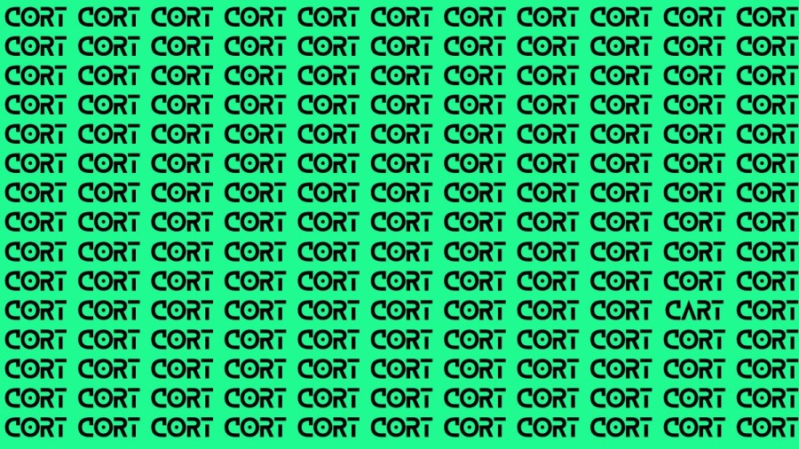 Brain Test: If you have Sharp Eyes Find the Word Cart among Cort in 15 Secs