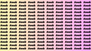 Brain Test: If you have Sharp Eyes Find the Word Soak among Sook in 15 Secs