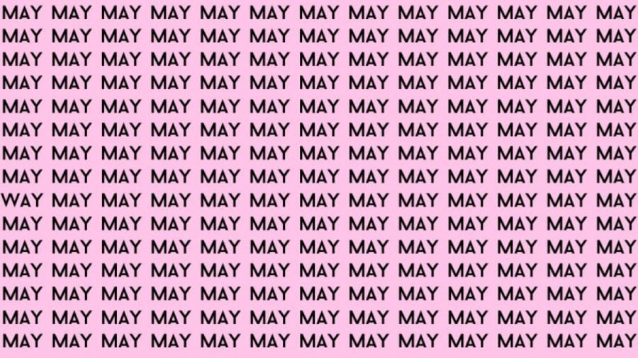 Brain Test: Only Sharp Eyes Can Beat the Clock, Find the Word Way among May in 20 Secs