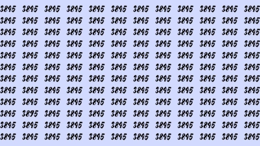 Can You Spot 3895 among 3845 in 30 Seconds? Explanation And Solution To The Optical Illusion