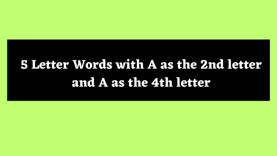 5 Letter Words with A as the 2nd letter and A as the 4th letter - Wordle Hint