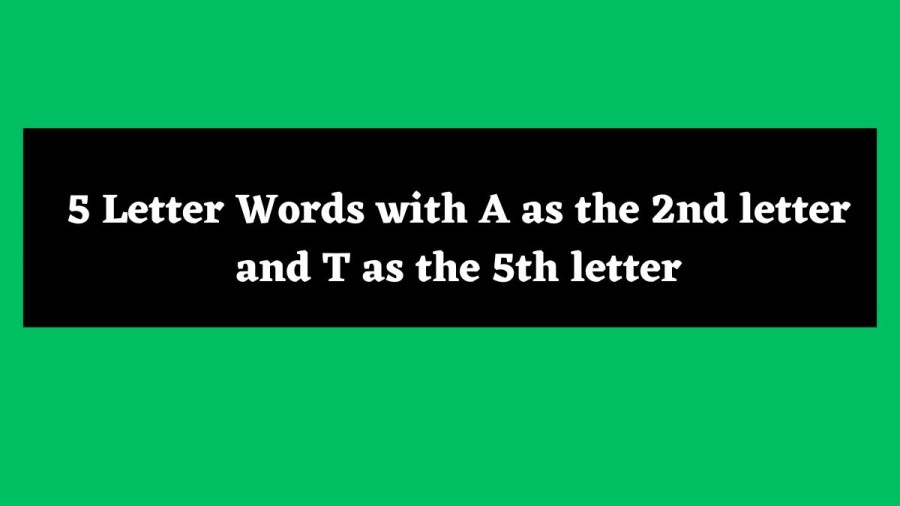 5 Letter Words with A as the 2nd letter and T as the 5th letter - Wordle Hint