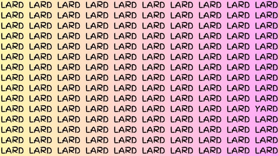 Hide and Seek: If you have Sharp Eyes Find the Word Yard among Lard in 15 Secs