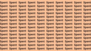 Observation Skills Test : If you have Sharp Eyes Find the word Spent among Spend in 14 Secs