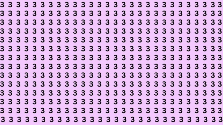 Observation Brain Test: If You Have Eagle Eyes Find 8 among the 3s within 20 Seconds?