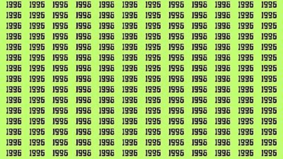 Observation Brain Test: If you have Eagle Eyes Find the Number 1995 among 1996 in 15 Secs