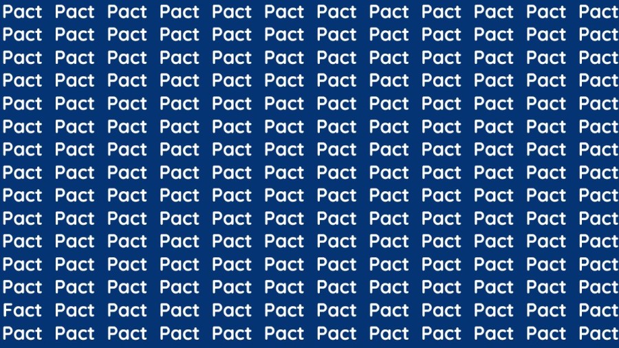 Observation Brain Test: If you have Eagle Eyes Find the Word Fact among Pact in 13 Secs